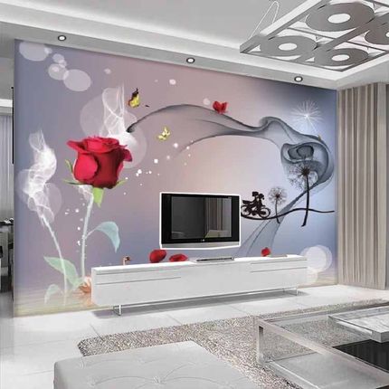 18D电视背景墙壁纸装饰客厅现代简约壁画3D影视墙纸立体墙布大气