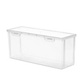 收纳盒塑料透明长方形塑料盒带盖窄长型盒子储物盒窄高型长条收纳