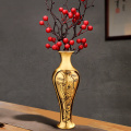 新花瓶纯铜中式摆件客厅大创意装饰品摆件装设花瓶家居干花插花