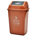 塑料上海四分类垃圾桶20L摇盖楼道商场学校加厚棕色黑色50L脚踩大