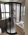 定制不锈钢一字弧扇形隔断干湿分离卫生间浴室洗澡淋浴房钢化玻璃