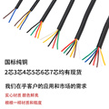 新品纯铜RVV控制电缆线2 3 4 5 6芯0.2/0.3/0.5平方多芯信号线护