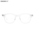 enson9日系复古高级板材小圆框眼镜潮男 半透明个性配近视平光架