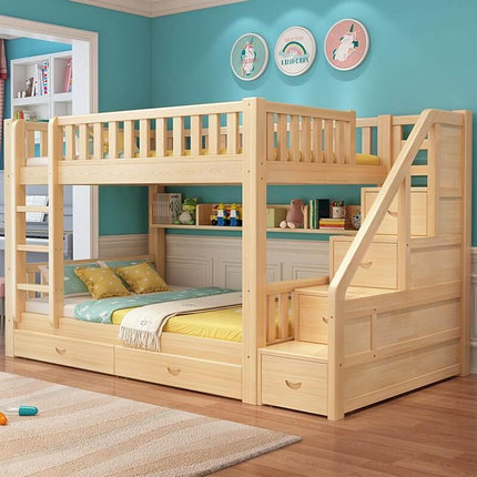 1米5上下床实木高低床大人木架床子母床简约小户型儿童床木制员工