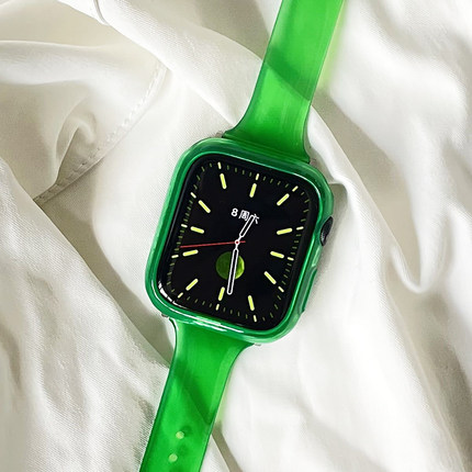 【高级】细款透明果冻适用iwatch表带1234567苹果手表apple watch