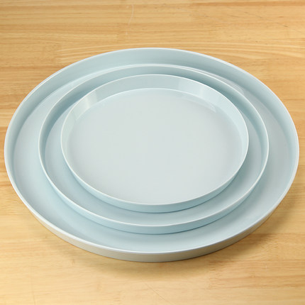 欧式托盘圆形茶盘杯盘塑料水杯盘家用创意水果盘子客厅简约茶托盘