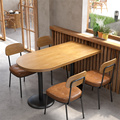 休闲美式网红咖啡厅桌椅日料店商用餐桌椅组合饭店西餐厅实木桌子