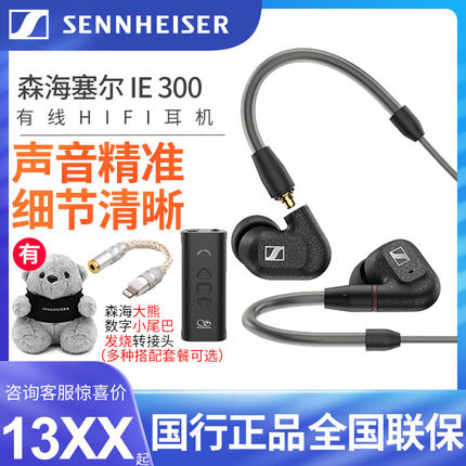 SENNHEISER/森海塞尔IE300入耳式高保真hifi手机ie600有线耳机