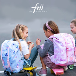 挪威FRII开学季小学生男女护脊减负轻便防雨双肩背书包135年级22L