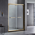 轻奢窄边细边框不锈钢钛金色淋浴房一字形移门玻璃门整体浴室隔断