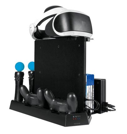 升级版PS4/SLIM/PRO/VR多功能座充散热支架手柄充电器底座碟架
