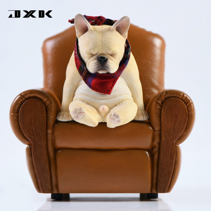 JXK法国斗牛犬2.0 颓废狗模型 仿真动物创意法斗桌面饰品树脂摆件