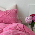 Girlish|少女樱花粉色四件套纯棉全棉针织天竺棉枕套床单被套夏季