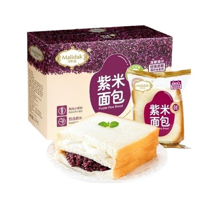 玛呖德紫米面包奶酪味夹心切片1100g箱装