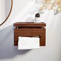 壁挂抽纸盒厕所卷纸盒免打孔式卫生间实木防水纸巾放卫生纸置物架