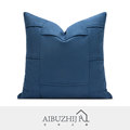 北欧现代简约轻奢沙发样板间蓝色拼接几何图形定制抱枕床头靠垫