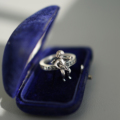 睡莲生生世世 原创设计925纯银吹号角的天使英文戒指小众复古新款
