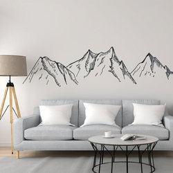 雪山风景墙面氛围感装饰画沙发墙玻璃贴平面防水北欧风格车贴