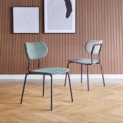 北欧现代简约家用铁艺餐椅靠背软包酒店餐厅椅奶茶咖啡厅休闲椅子