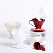 Hario手冲滤杯日本原装进口V60树脂锥形滴滤咖啡滤杯VD无限十字星
