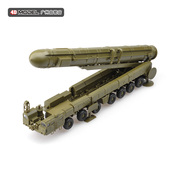 正版4D拼装1/72白杨洲际导弹发射车模型仿真军事战车拼插玩具摆件