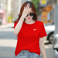红色短袖t恤女夏季