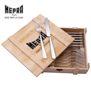 Mepra 意大利进口不锈钢西餐刀叉欧式餐具实木礼盒套装牛排刀家用