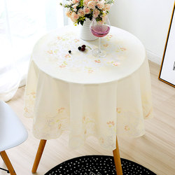 桌布餐布防水防烫防油免洗小圆桌家用布艺欧式蕾丝圆形茶几北欧