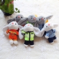 警察长耳兔交警白兔消防小兔子毛绒玩具布娃娃公仔钥匙扣挂件饰品