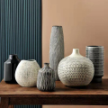 态生活创意陶瓷花瓶中式复古陶罐装饰摆件客厅玄关干花鲜花插花器