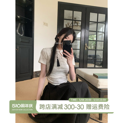 新中式短袖T恤上衣女夏季2024新款爆款短款中国风女装t恤衫夏女士