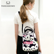 Pandamomo 大熊猫提袋 卡通可爱轻便休闲布包包 斜挎包手提单肩包