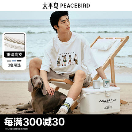 【ZOLA联名】太平鸟男装 重磅T恤男2024年夏季新款印花短袖体恤潮
