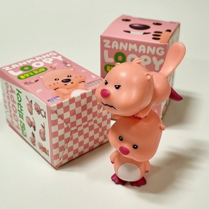 韩国loopy新款mini叠叠乐盲盒6种款式可爱海狸露比桌面摆件手办