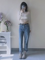 Ivy 24春季 欧洲裤神订单~版型超棒！法式慵懒显瘦直筒牛仔裤长裤