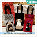 日本制水壶杯套手提袋卡通小猫小狗防水包儿童小学生妈咪保温桶包