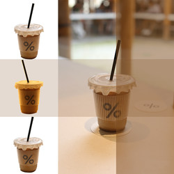 ins一次性咖啡带盖透明pet塑料冷饮杯子奶茶美式外带打包商用套装
