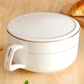 陶瓷泡面碗带盖碗微波炉专用的碗蒸碗家用饭盒骨瓷饭碗上班蒸蛋碗