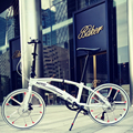 HITO品牌22寸双管折叠自行车 超轻 便携碟刹变速男女成人公路单车
