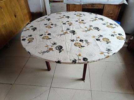 加大款圆形塑料桌布防水放油防烫不渗透好擦转盘桌套桌子罩布圆桌