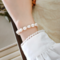 白色炫彩异形巴洛克无核淡水珍珠手链925银轻奢小众女款 SL9110
