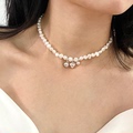 无核天然淡水珍珠项链爱心笑脸925纯银轻奢高级感锁骨链 XL6831