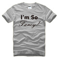 2020外贸男式短袖T恤 I AM SO FANCY 字母 创意可爱