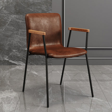 简约靠背餐椅现代设计师铁艺LOFT办公凳北欧复古工业风高端咖啡椅
