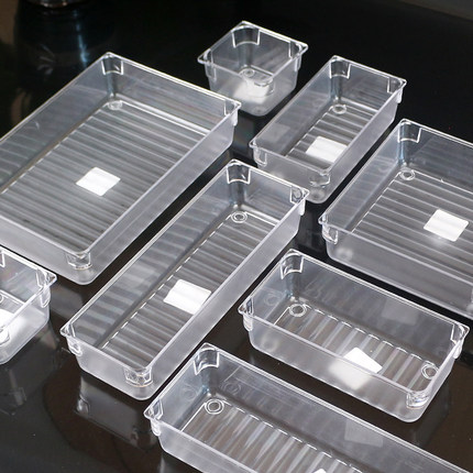 无盖长方形透明塑料盒子大号家用收纳盒小号中号正方形不带盖子