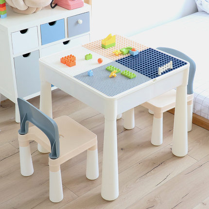 儿童多功能积木桌益智拼装大小颗粒玩具男女孩3-6周岁宝宝学习桌