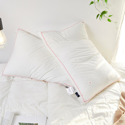 【富士商店】新日式花旗系列羽丝绒学生寝室柔软机洗枕芯枕头单人