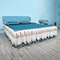 床裙床罩蓝色加厚席梦思单件纯色床套防滑套欧式蕾丝单独定制尺寸