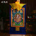 西藏镀金烫金唐卡 多药夏巴唐卡玄关 壁画装裱精美唐卡装饰挂画