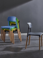 促销北欧实木椅子餐椅塑料椅餐厅等候椅家用靠背椅酒店会议椅才子